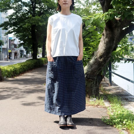 **再入荷** homspun ホームスパン　C/Lチェック＆ストライプスカート　【送料無料】