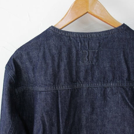 **再入荷** atelier naruse アトリエナルセ cotton denim no collar jacket コットンデニム ノーカラージャケット #インディゴ、生成り