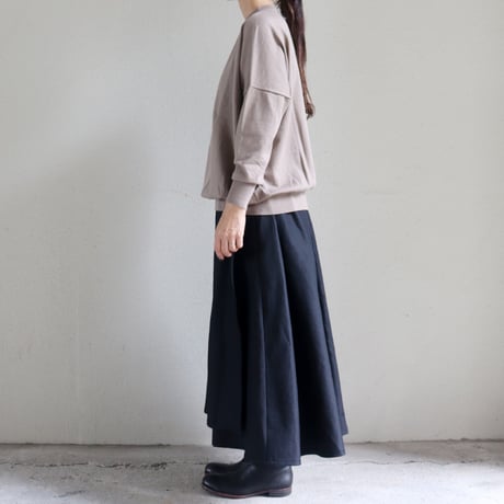 **再入荷** homspun ホームスパン　W/Lラップフレアスカート　#ダークブラウン、ブラック　【送料無料】