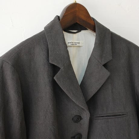 **再入荷** atelier naruse アトリエナルセ　linen tailored jacket　リネンテーラードジャケット　#ベイジュ、チャコール