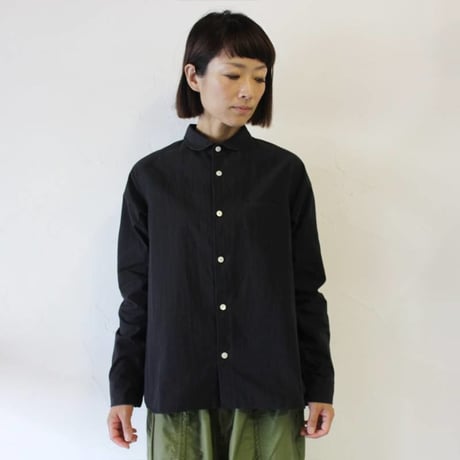 **S u K i M a -スキマ-別注**LASSO ラッソ　スキマのラウンドカラーブラウス　♯ブラック　【送料無料】