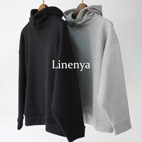 **再入荷** Linenya リネンヤ　ソフト裏毛コットンパーカー　#ブラック　【送料無料】