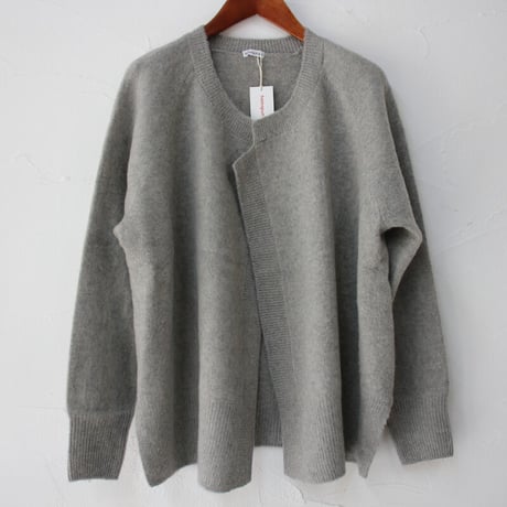 homspun ホームスパン　縮絨起毛ウールラグランカーデ　#TOPグレー、ブラック