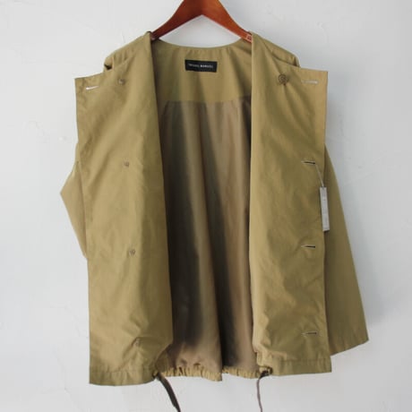 **再入荷** TRAVAIL MANUEL トラバイユマニュアル　T/Cバイオウェザーノーカラーブルゾン　#ブラック、カーキ