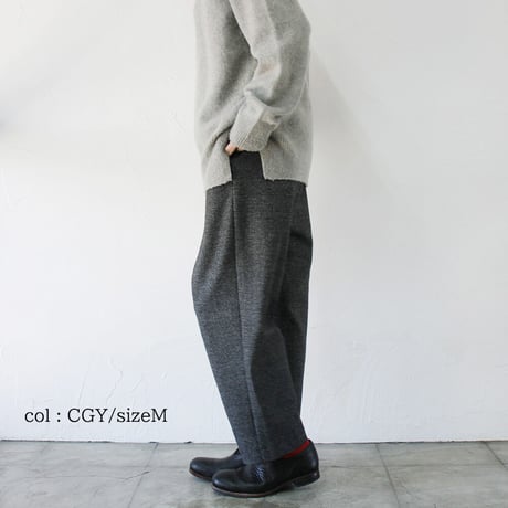**サイズ欠け分再入荷**TRAVAIL MANUEL トラバイユマニュアル　杢グレンチェックポーラパンツ　#MGY,CGY,NVY