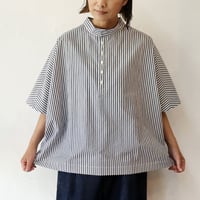 **またまたまた再入荷** LinenYa リネンヤ　近江タンブラーヘンリーネックブラウス　#ブラック、ネイビー、ベージュ、レッド
