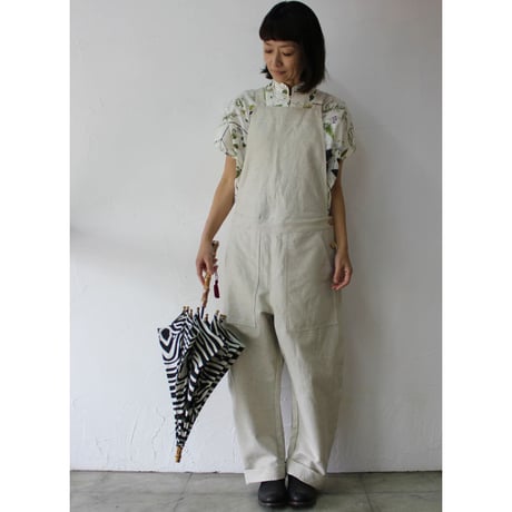 ASEEDONCLOUD アシードンクラウド　weeds print working blouse　♯オフ白　【送料無料】