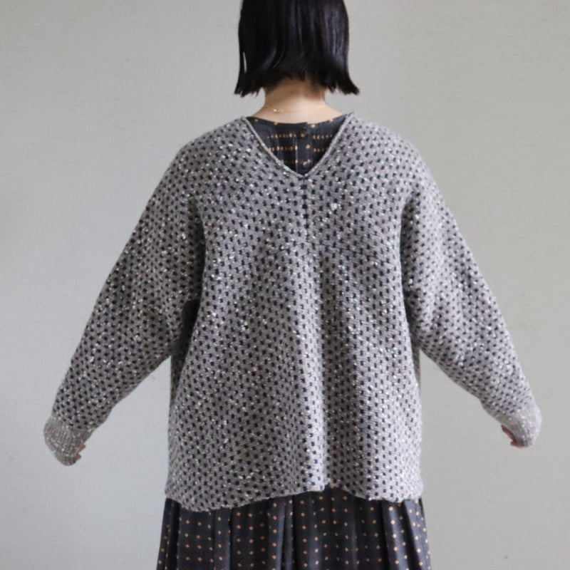 25aw 新品　homspun ナチュラルネップジャガード カーディガン homspun ナチュラルネップジャガードカーディガン ベージュ homspun