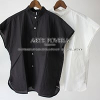 ARTE POVERA アルテポーヴェラ　インドセルビッチスタンドフレンチシャツ　#ホワイト、スミクロ