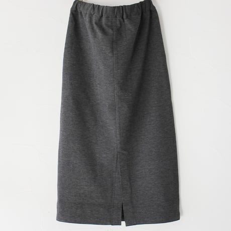 TRAVAIL MANUEL ミラノリブロングタイトスカート　#チャコール、ブラック