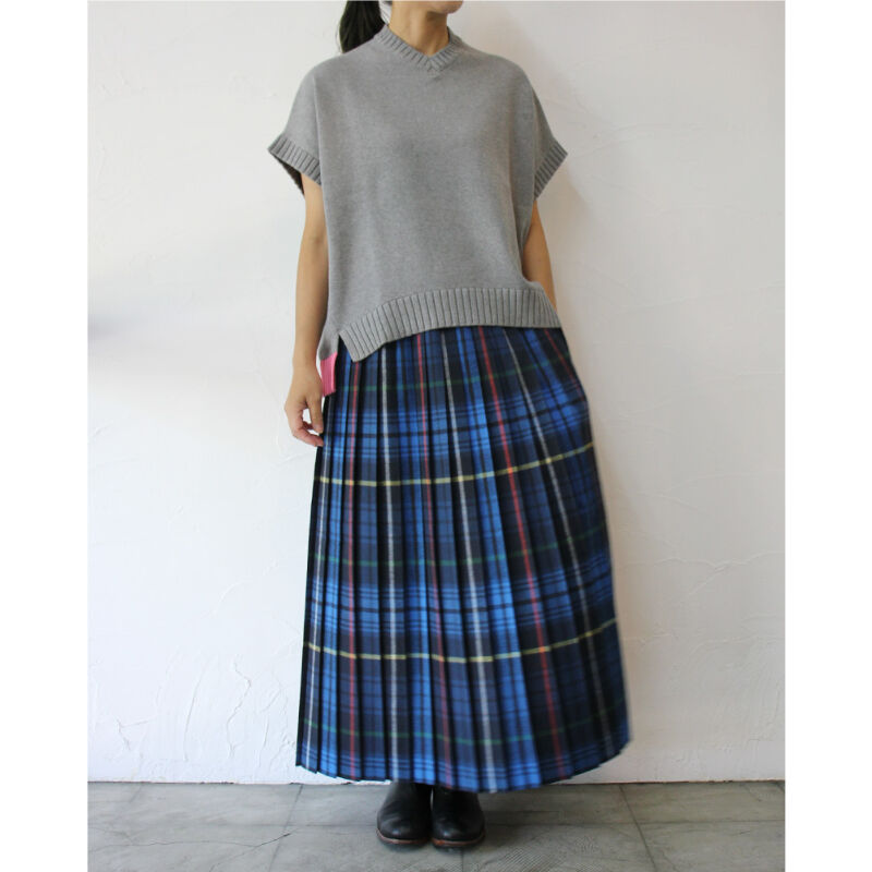 atelier naruse  コットン バイカラー フレンチ ニット ベスト atelier naruse コットンバイカラーフレンチニットベスト