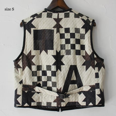 ASEEDONCLOUD アシードンクラウド　Map quilt print Reversible uniform vest #off white 【送料無料】