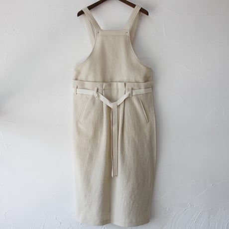 ASEEDONCLOUD アシードンクラウド　Foggy wool Sankayo apron dress #off white