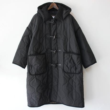 KHA:KI カーキ MIL QUILT DUFFLE COAT ミリタリーキルトダッフルコート　#ブラック　【送料無料】