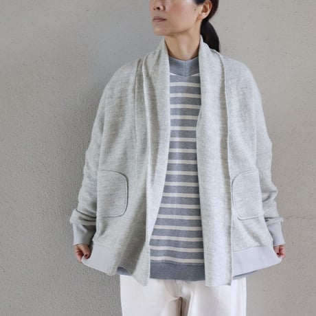 MAGALI マガリ　コットンウールニット・ショールカーディガン　#ブラック、杢グレー、杢ベージュ
