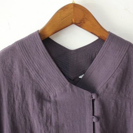 atelier naruse アトリエナルセ　linen stitch V-neck blouse　リネンステッチVネックブラウス