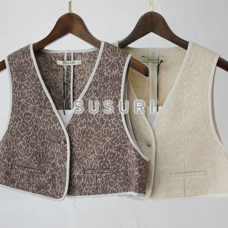 SUSURI ススリ　マハウトベスト　#brown , beige 【送料無料】