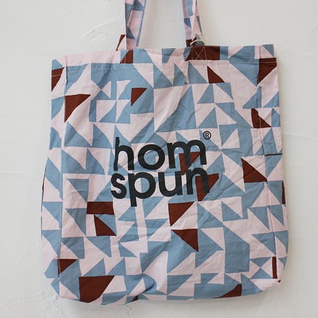 homspun ホームスパン　ロゴプリントBAG　#ピンクｘサックス、レッドｘブラウン、ネイビーｘブラック