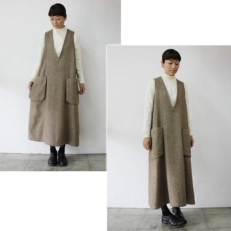 SUSURI ススリ　アイデリックワンピース　#off , light brown【送料無料】