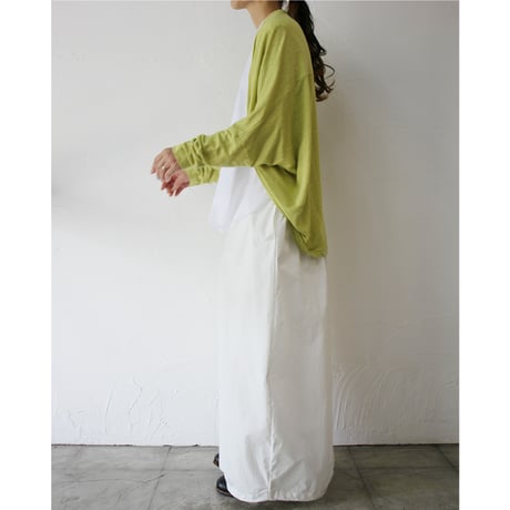 **またまた再入荷** TRAVAIL MANUEL トラバイユマニュアル　リネン天竺ボレロカーディガン　#ブラック、杢グレー、レッド、イエロー　【送料無料】