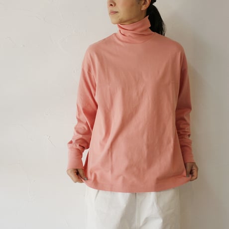 homspun ホームスパン　40/2天竺タートルプルオーバー　#ピンク、ブラック