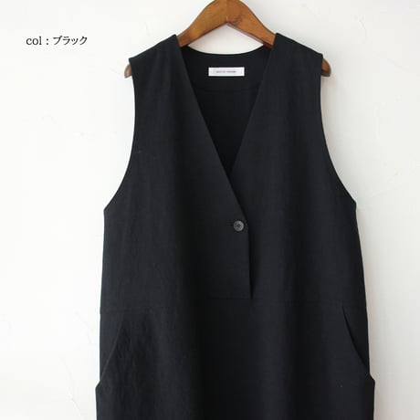 **再入荷** atelier naruse アトリエナルセ　コットンリネンスラブジャンパースカート　cotton linen slab jumper skirt