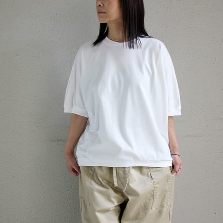 TRAVAIL MANUEL トラバイユマニュアル　ミディ天竺カービープルオーバー　#ホワイト、ブラック、ブルー　【送料無料】