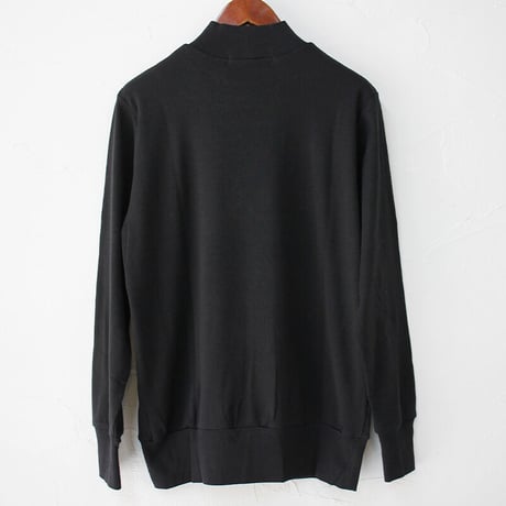 homspun ホームスパン　30/1フライスハイネック長袖プルオーバー　#TOPグレー、TOPチャコール、ブラック
