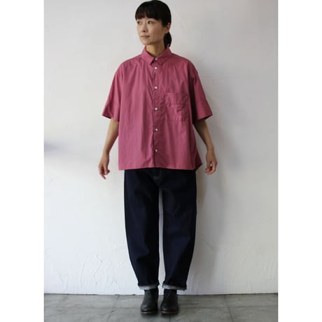 **再入荷** CAERULA カエルラ　cotton broad trase shirts #ネイビーストライプ、サックス、ピンク、ホワイト