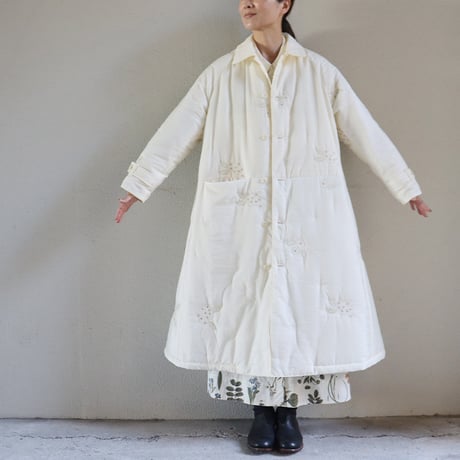 ASEEDONCLOUD アシードンクラウド　Sankayo embroidery quilt Laboratory coat #Ivory  【送料無料】