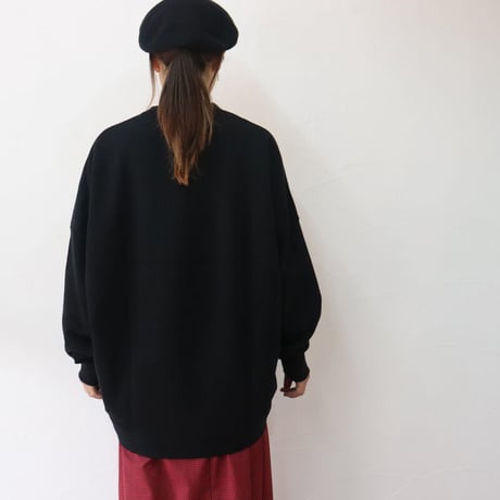 TRAVAIL MANUEL トラバイユマニュアル　タイディ裏毛コクーンプルオーバー　#ブラック、サックス