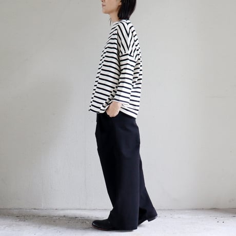 TRAVAIL MANUEL トラバイユマニュアル　モールスウェード2タックトラウザーズ　#ブラック