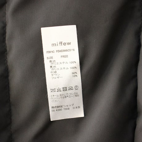 miffew ミフュー　REVERSIBLE DOWN CAPE　リバーシブルダウンケープ　【送料無料】