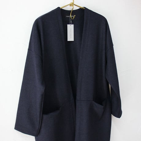 **ブラウンのみですが再入荷** TRAVAIL MANUEL トラバイユマニュアル　トップウール天竺ロングカーデ　♯チャコールグレー、ブラウン、ネイビー　【送料無料】