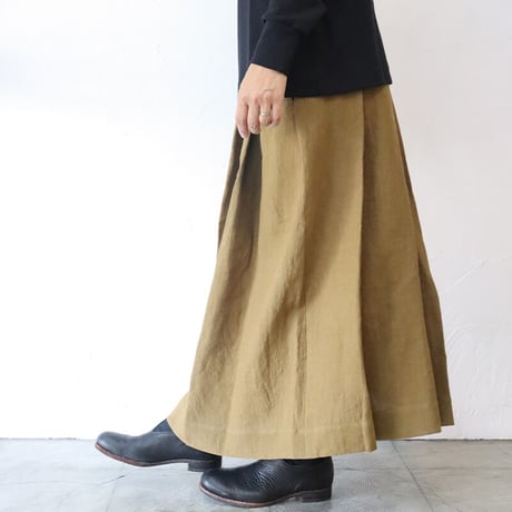 **またまた再入荷** Linenya リネンヤ　リネンタックスカート　＃キャメルブラウン、ブラック