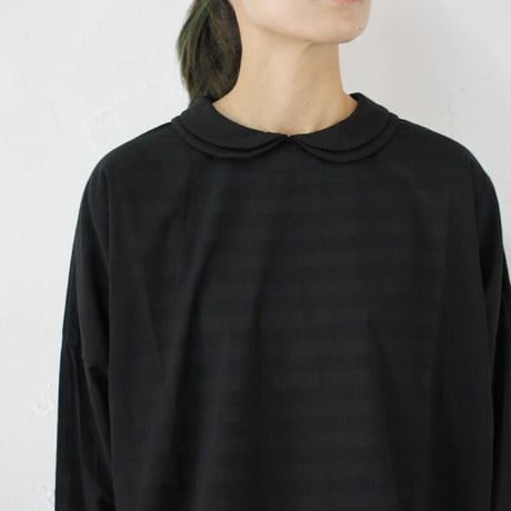 **またまた再入荷** homspun ホームスパン　ダブルフラットカラープルオーバーブラウス