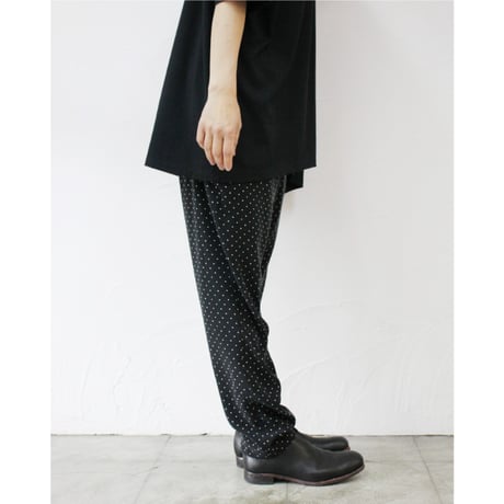 TRAVAIL MANUEL トラバイユマニュアル　キュプラドットガセットパンツ　#ネイビーブラック