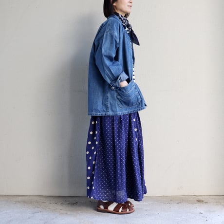 sasanqua by trees サザンカバイツリーズ　10.5オンスネップデニムカバーオール　#3year wash