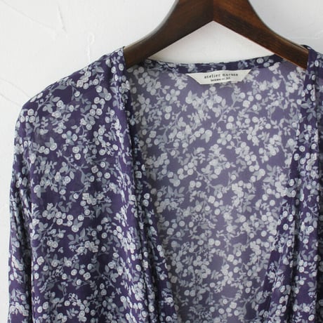 atelier naruse アトリエナルセ　デヴォ社～mini flower～カシュクールワンピース　#ネイビー