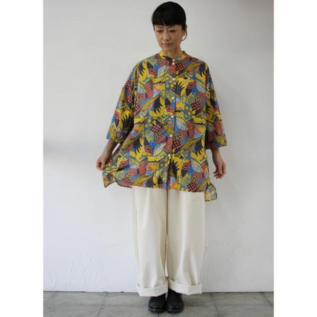 Tigre Brocante ティグルブロカンテ　ラジャスターンバックタックロングシャツ　＃イエロー　【送料無料】