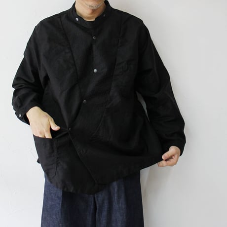 FUNSET OF ART ファンセットオブアート　コットンリネンモールスキンWAGESAシャツ　#ブラック