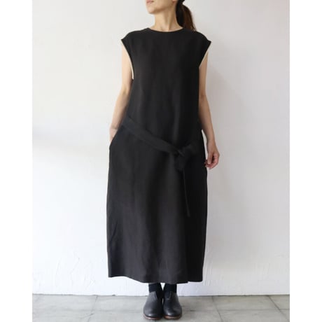 atelier naruse　アトリエナルセ　リネンノースリーブワンピース＋リブ　【送料無料】