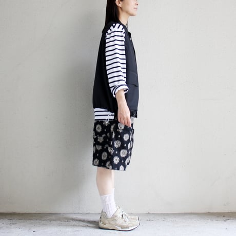 FUNSET OF ART ファンセットオブアート　紋抜染ダブルニーショートパンツ　#ブラック　【送料無料】