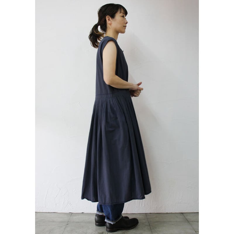 homspun ホームスパン カシュクールノースリーブワンピース #ネイビー | sukima homspun ホームスパン カシュクールノースリーブワンピース #ネイビー | sukima