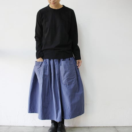 **再入荷**　homspun ホームスパン　30/1天竺長袖Tシャツ　♯サラシ、サックス、ダークグリーン、ブラック