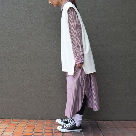 ARTE POVERA アルテポーヴェラ　ハードインレイVネックチュニック　#生成り、黒