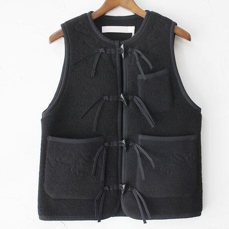 ASEEDONCLOUD アシードンクラウド　Kigansai wool fleece vest #black 【送料無料】