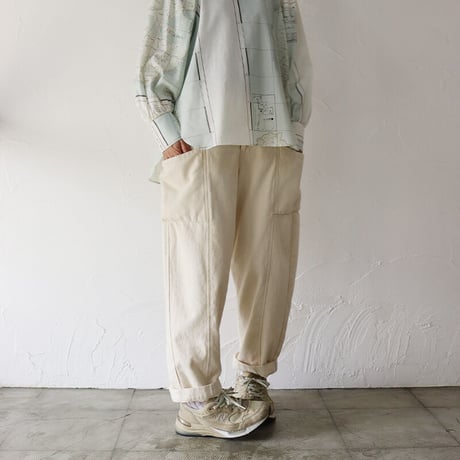 **再入荷** sasanqua by trees サザンカバイツリーズ　10ozカツラギデニムハイドシームトラウザー　#アイボリー、インディゴ　【送料無料】
