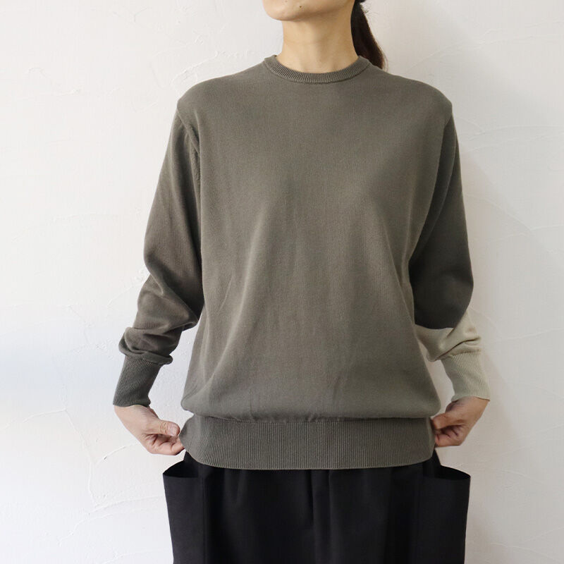 atelier naruse アトリエナルセ 　コットンニットバイカラースリーブ　cotton knit bicolor sleeve