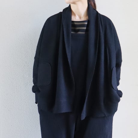 MAGALI マガリ　コットンウールニット・ショールカーディガン　#ブラック、杢グレー、杢ベージュ